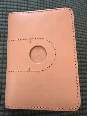 Blush Leather Passport Holder with Embossed Logo